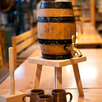 Bierfass zum Selberzapfen „Bierige“ Weihnachtsfeier mit Freiluft-Fondue