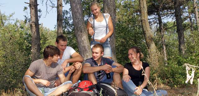 Geocaching Gruppe Wald Pause