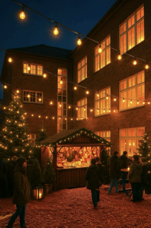 Weihnachtsmarkt Großansicht Weihnachtsfeier auf dem Weihnachtsmarkt