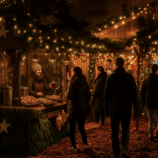 Weihnachtsfeier auf dem Weihnachtsmarkt