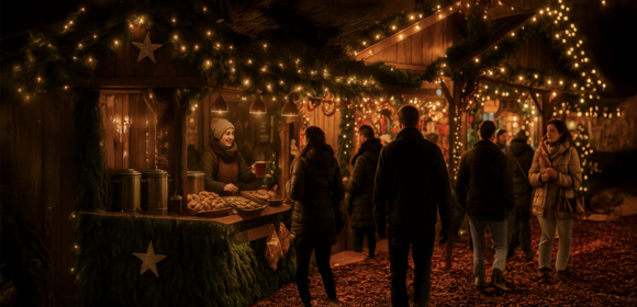 Weihnachtsfeier auf dem Weihnachtsmarkt