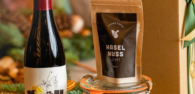"Süßes Glühen" Geschenkbox rot oder weiß