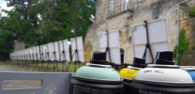 Graffiti Kurs zur Weihnachtsfeier Spraydosen
