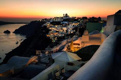 Incentive Reise Griechenland Santorini bei Nacht