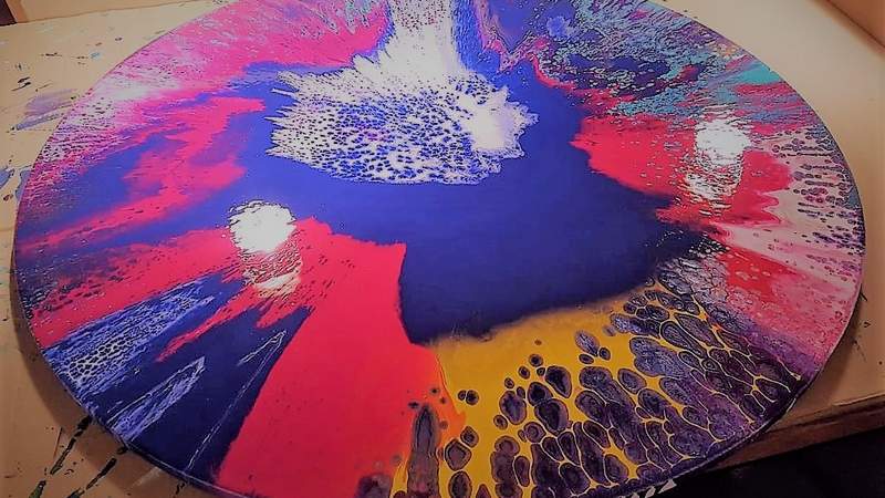 Weihnachtkunstwerk, danach Feiern