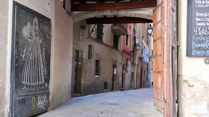 Mittelalterliche Gassen in Barcelona Altstadt Gassen in Barcelona