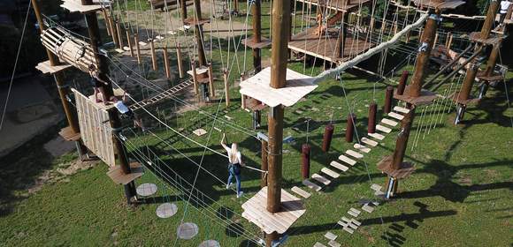 Klettern im Hochseilgarten