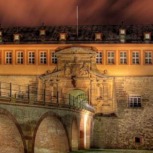 Petersberg Erfurt bei Nacht