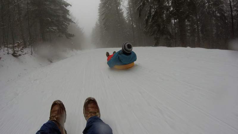 Schlittenfahren Allgäu Abfahrt