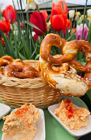 Brezen und Obazda auf der Münchner Biertour