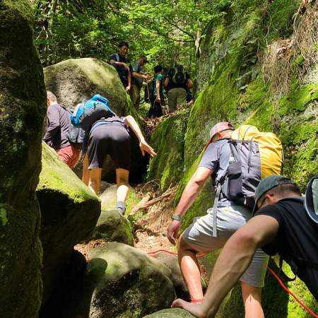 Geocaching deluxe im Felslabyrinth