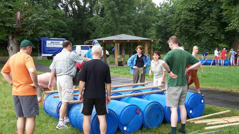 Teamevent Floßbau/Floßfahrt Lauffen am Neckar