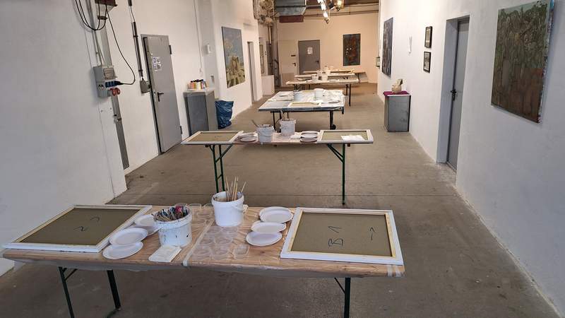 HeimSpiel Leipzig, TeamPainting im Atelier eventpainting, niggemeyer, teampainting