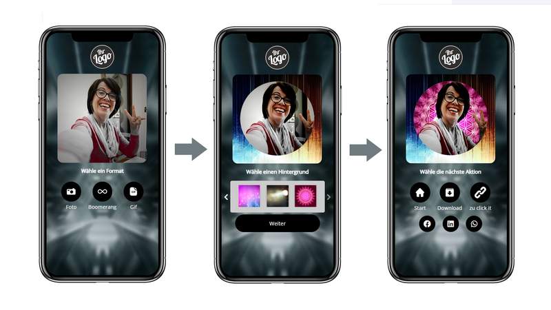 virtuelle Fotobox - smarter Ablauf - kreative Ergebnisse virtuelle Fotobox mit Greenscreen