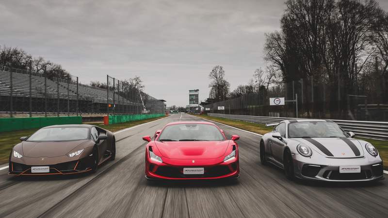 Ferrari 488 GTB, Porsche 911 GT3 und Lamborghini Huracan Evo Puresport