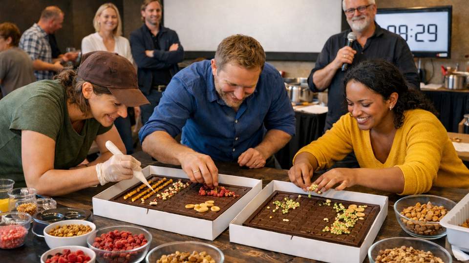 Schokolade gegen die Uhr gestalten