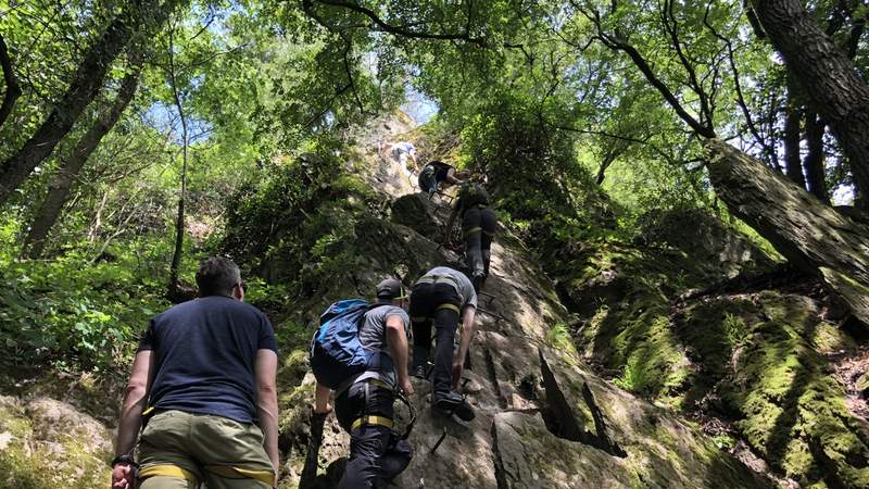 Klettersteig im Mittelrheintal - Teamspannung