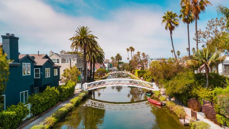 Venice Beach Canals Santa Monica, Los Angeles, Bike Tour, Kalifornien, USA
