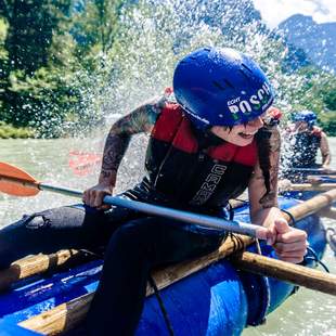 Floßbau Bayern, Floßbau Berchtesgaden, Teamchallenge, Rafting