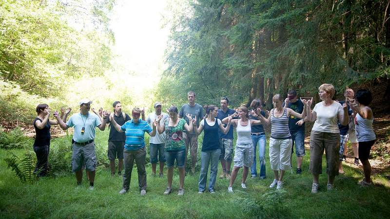 Teamaktion beim Teambuilding