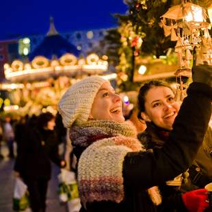 Lichter, Gruppe, Weihnachten, Markt, Baumschmuck