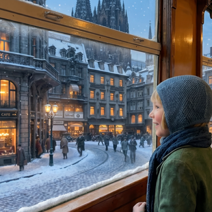 Mit der Straßenbahn durch das weihnachtliche Köln Szenerie aus der VR-Tour
