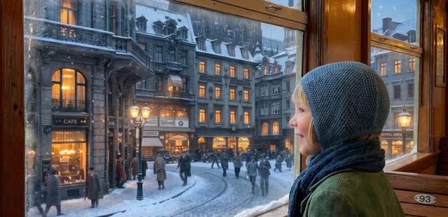 Mit der Straßenbahn durch das weihnachtliche Köln Szenerie aus der VR-Tour