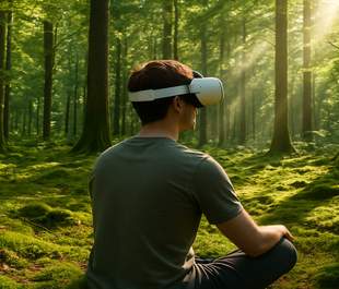 Waldbaden, Gesundheit, Entspannung, BGM, VR, Virtual Reality, Health Tech