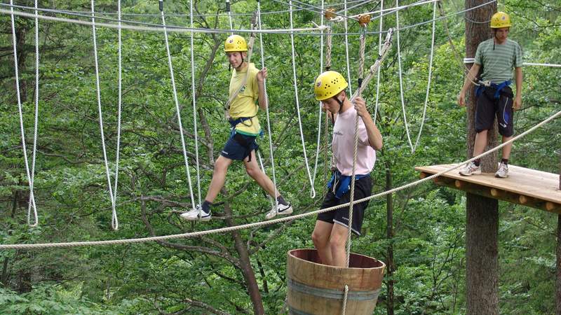 Hochseilgarten mit Teamparcours