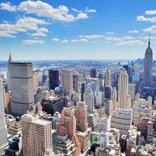 Blick über die Wolkenkratzer von Manhattan