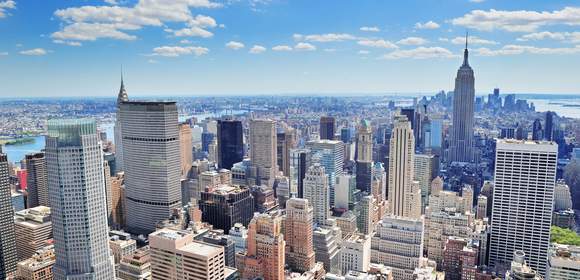 Blick über die Wolkenkratzer von Manhattan