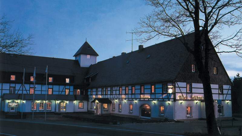 Das Landhotel Altes Zollhaus bei Dämmerung