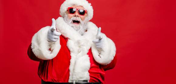 Weihnachtsmann mit Sonnenbrille