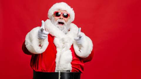 Weihnachtsmann mit Sonnenbrille