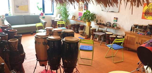 Blick in den Innenraum 1 Trommelschule, TeamDrums, Leipzig, Firmenfeier