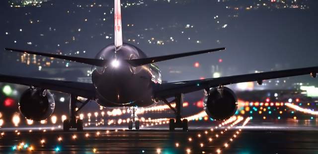 Airport by night