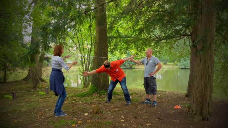 Teamspiel Promille-Brille-Parcours als Teil der TeamRallye