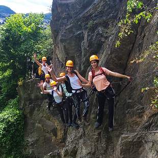 Teamausflug auf dem Klettersteig in Boppard