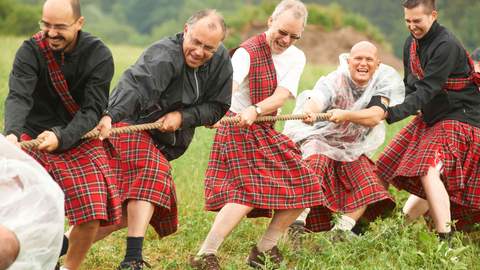 Teambildung im Schottenrock