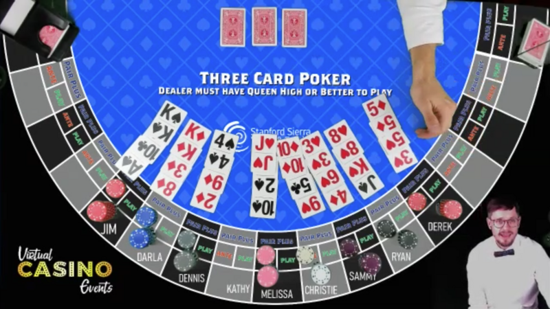Bei unserem virtuellen Poker gibt der Croupier Karten aus