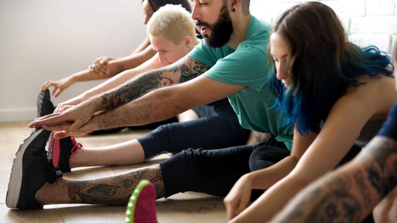 Yoga Practice Exercise Class Concept Business Yoga - Gesundheitstag Team-Coaching