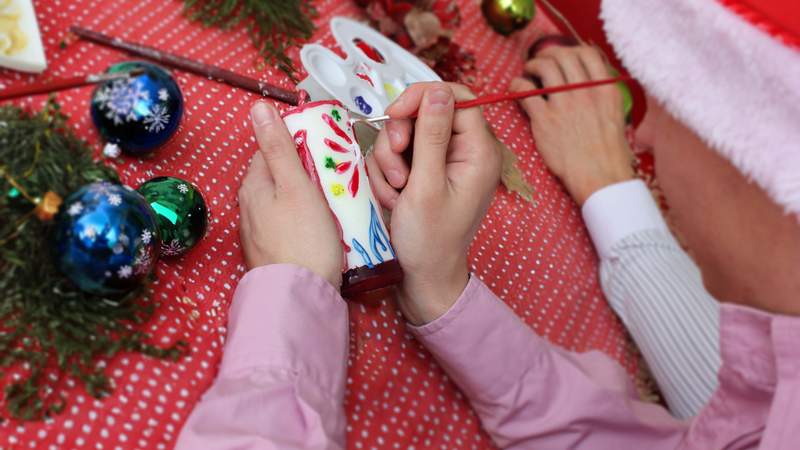 Weihnachtskerze gestalten, Firmeneven