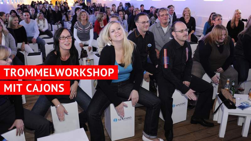 Interaktive Trommelworkshops mit Cajons