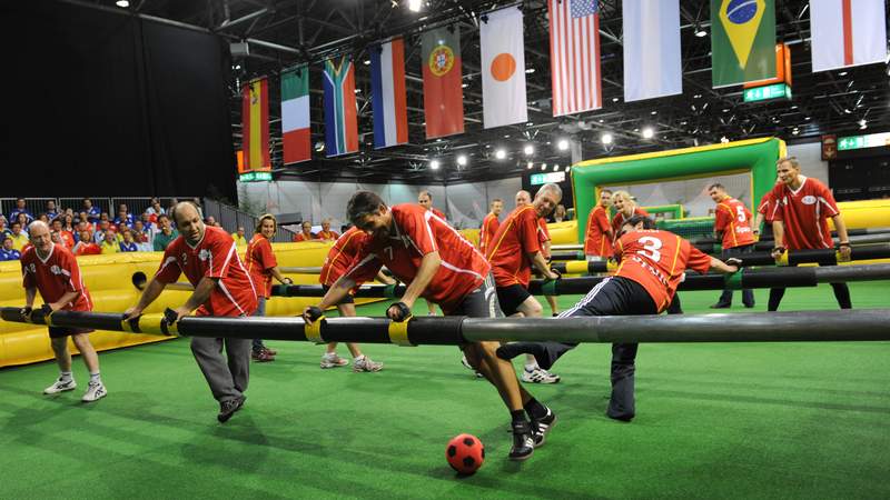 Teamevent mit Fußballbezug