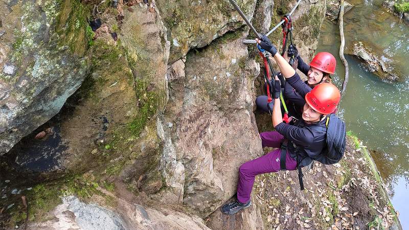 Teamausflug auf dem Klettersteig in Boppard