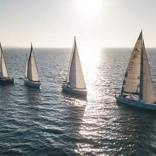 Segeln in der Flotte mit Regatta