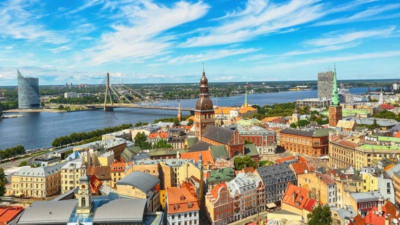 Panorama-Blick auf Riga Riga von oben