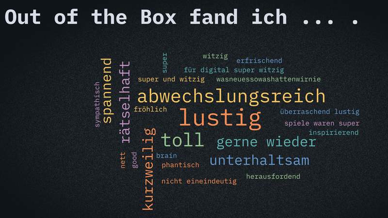 Feedback der Spieler*innen zu Out of the Box