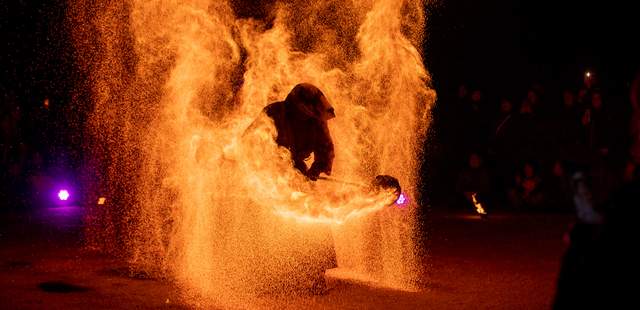 Funkenstab Feuershow Finale Feuershow Firmenfeier