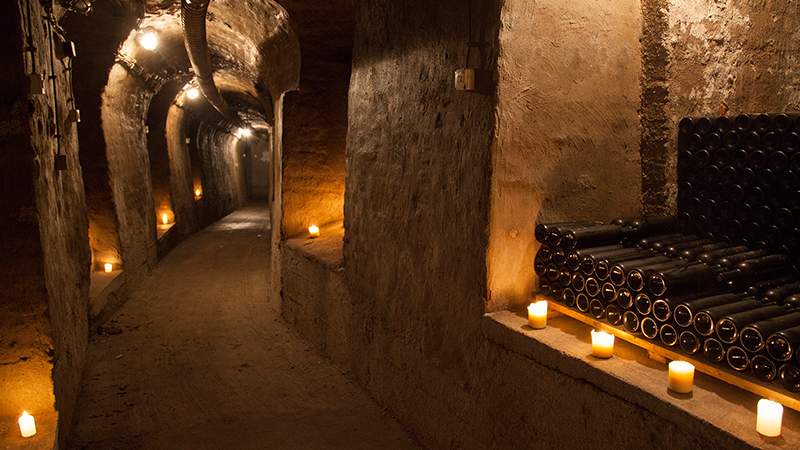 Weindegustation in römischer Untergrundstadt